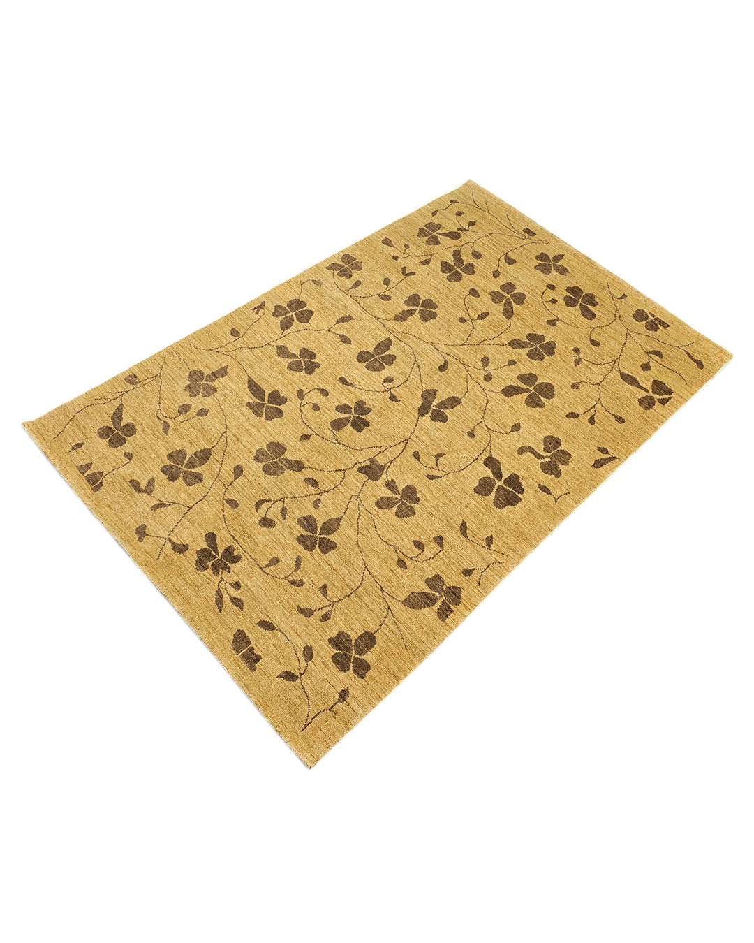 Honey Clover Gabbeh, Hand-Knotted Afghan Wool Rug