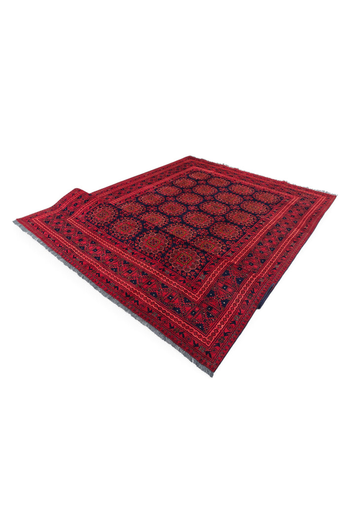 Wine Red Bashiri Rug, Hand-Knotted Wool