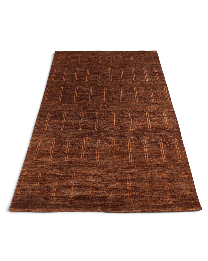 Mahogany Gabbeh, Hand-Knotted Afghan Wool Rug