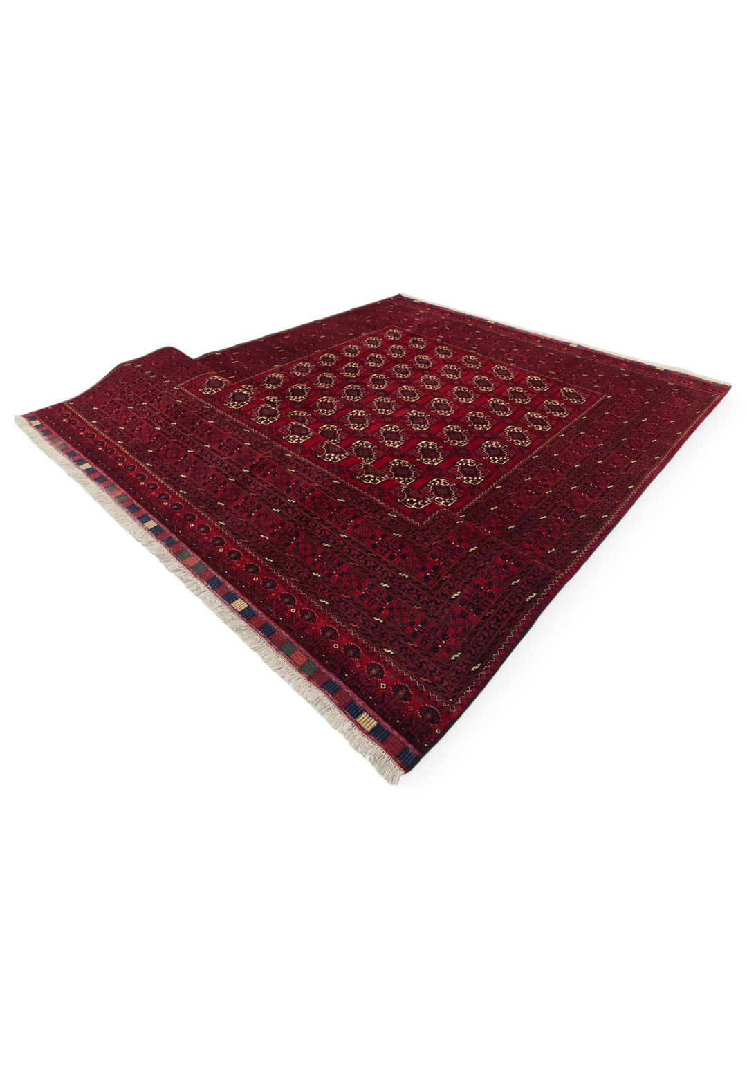 Oxblood Turkmen Gül Bashiri, Hand-Knotted Wool Rug