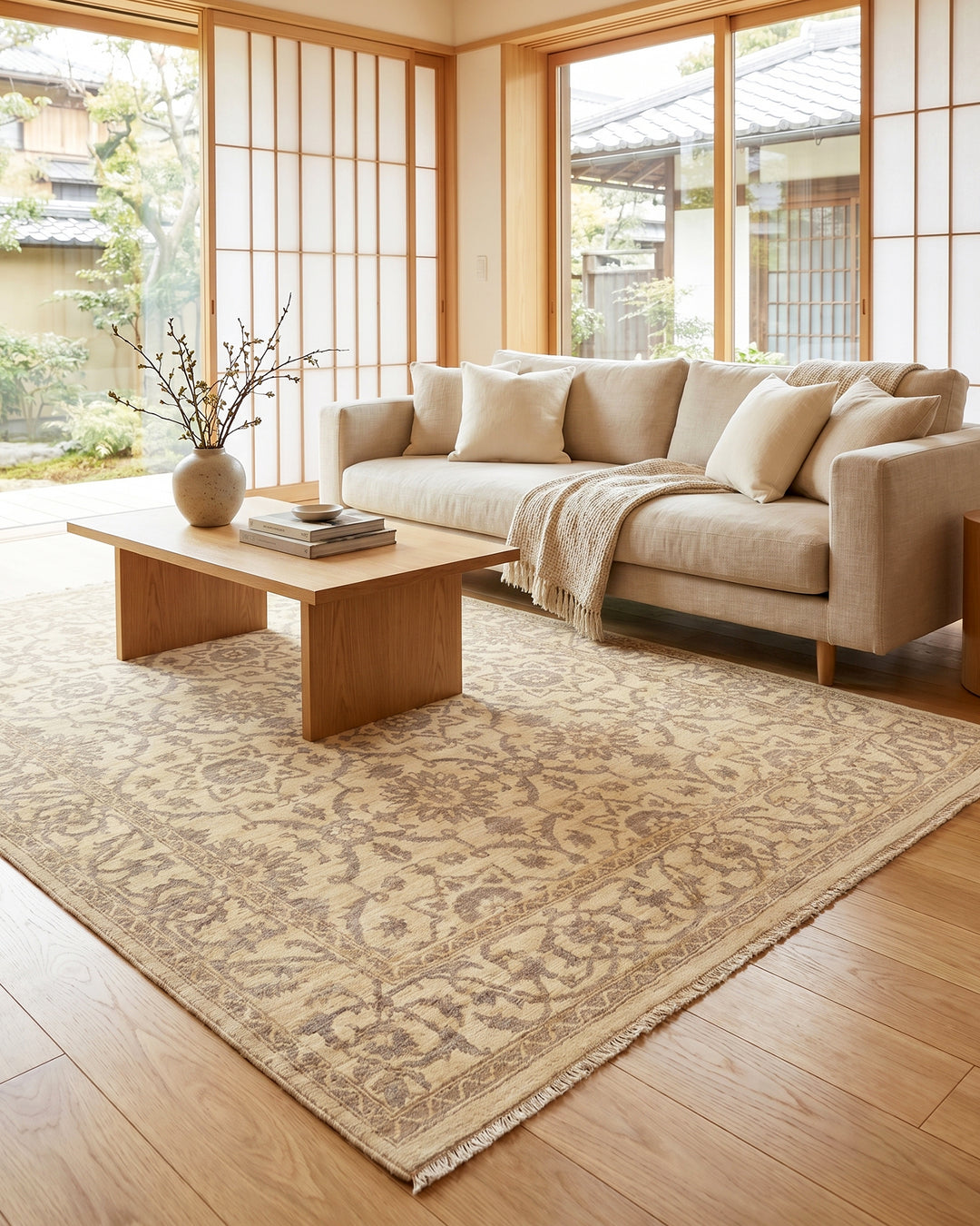 Ivory Gabbeh, Hand-Knotted Afghan Wool Rug
