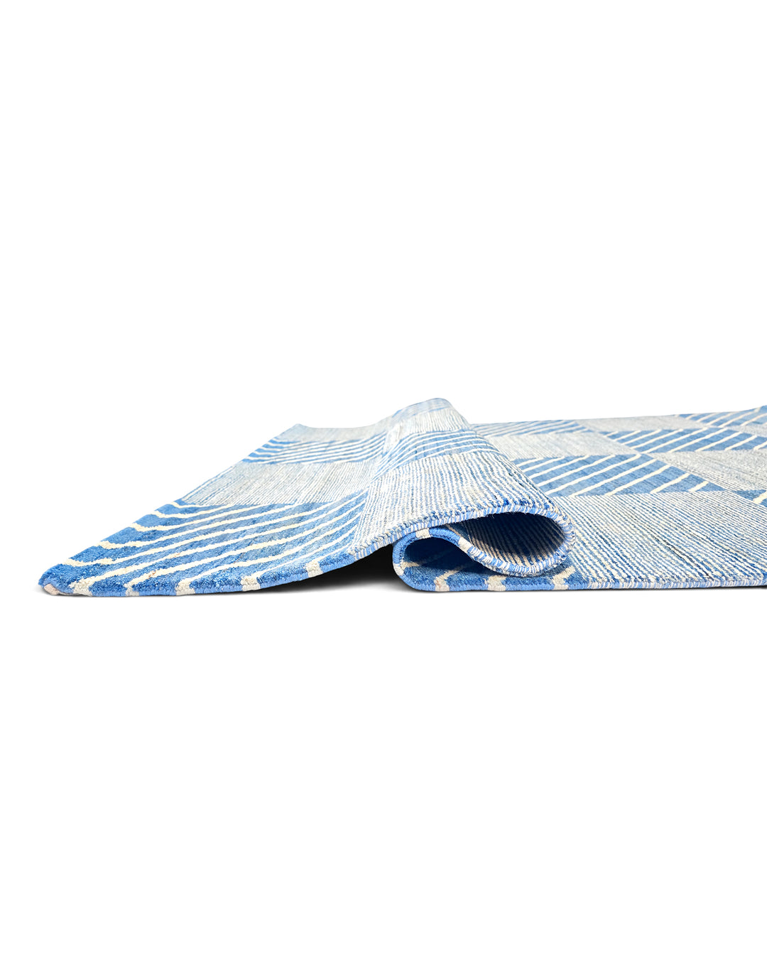Coastal Check Gabbeh, Hand-Knotted Afghan Wool Rug