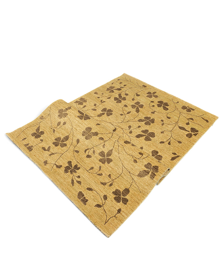 Honey Clover Gabbeh, Hand-Knotted Afghan Wool Rug