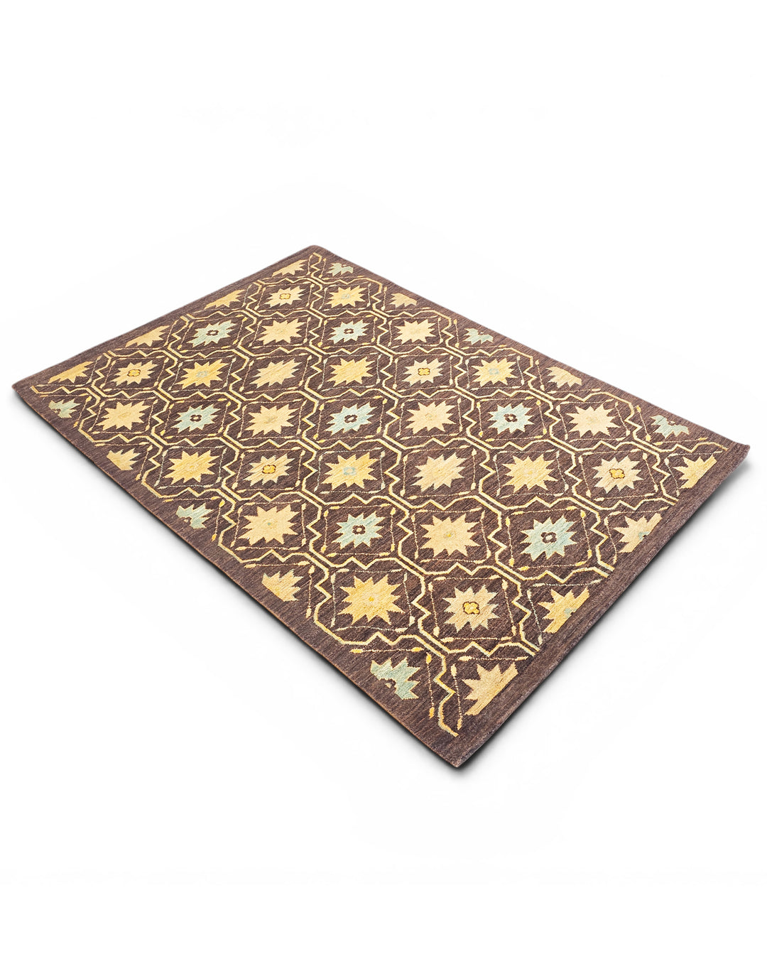 Walnut Star Gabbeh, Hand-Knotted Afghan Wool Rug