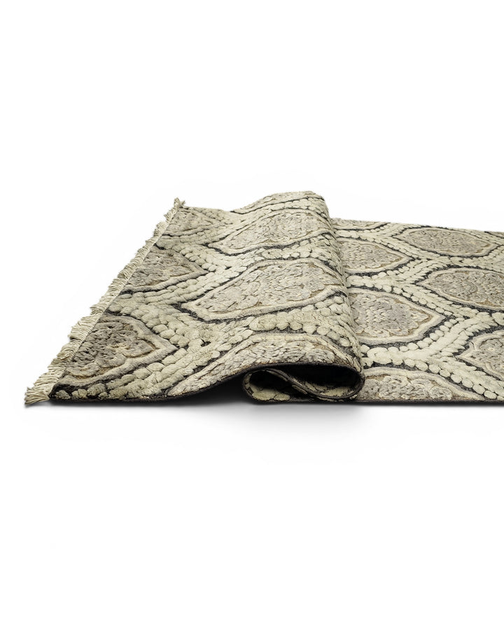 Charcoal Gabbeh, Hand-Knotted Afghan Wool &amp; Silk Rug