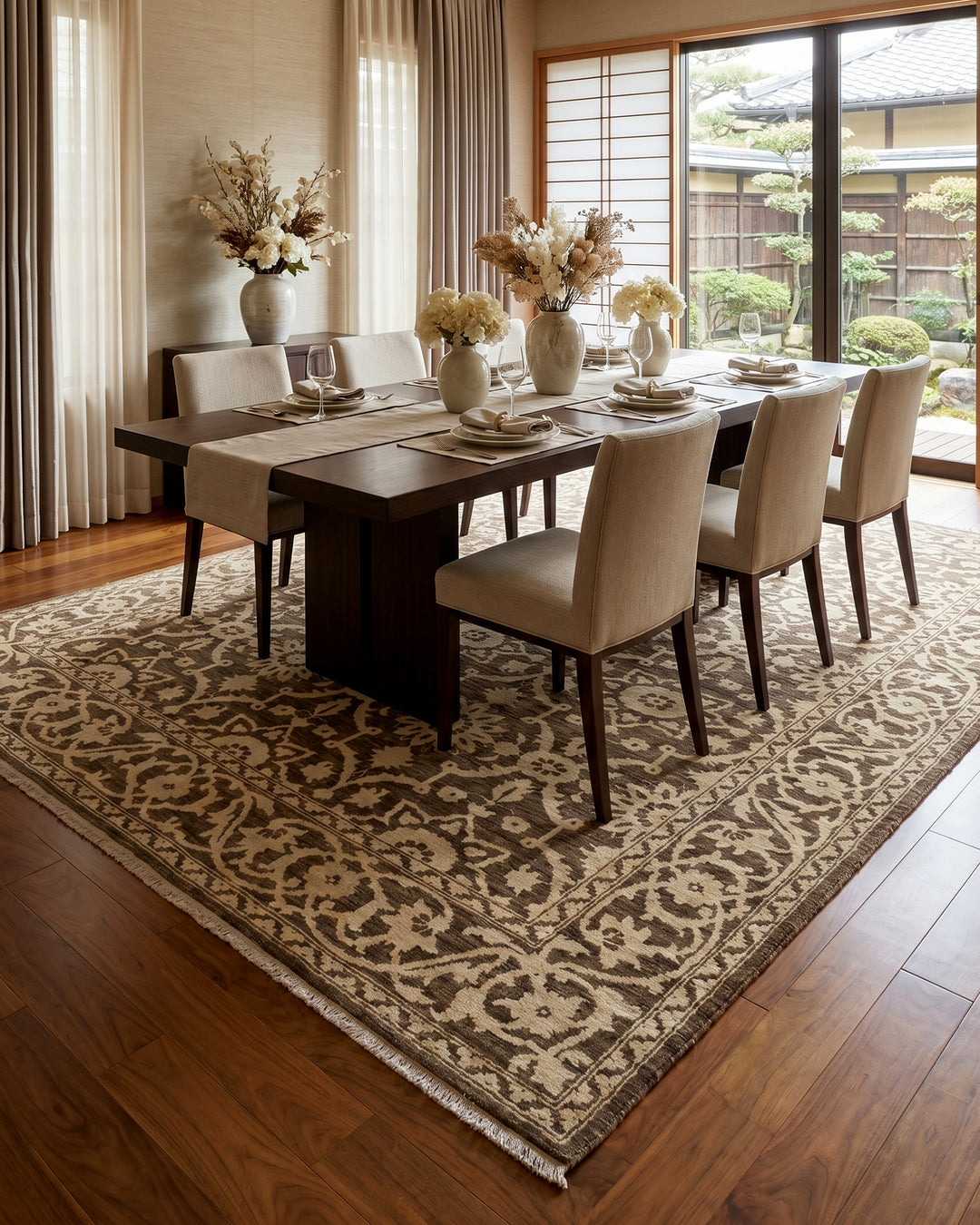 Brown Gabbeh, Hand-Knotted Afghan Wool &amp; Silk Rug