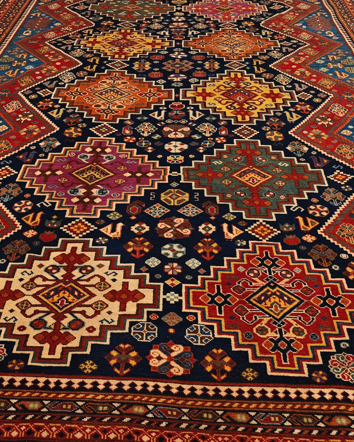 Navy &amp; Red Kashkuli Tribal Rug, Hand-Knotted Afghani Sherwan