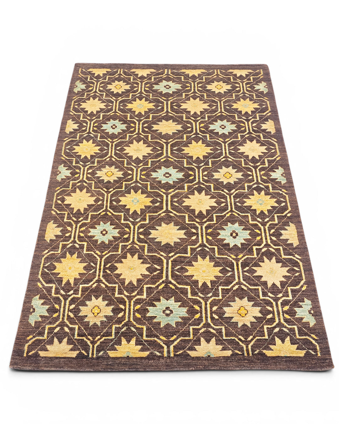 Walnut Star Gabbeh, Hand-Knotted Afghan Wool Rug