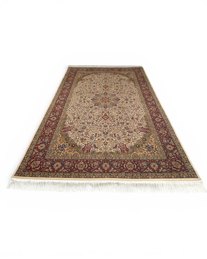 Red Pakistani Double Knot, Hand-Knotted Wool Rug