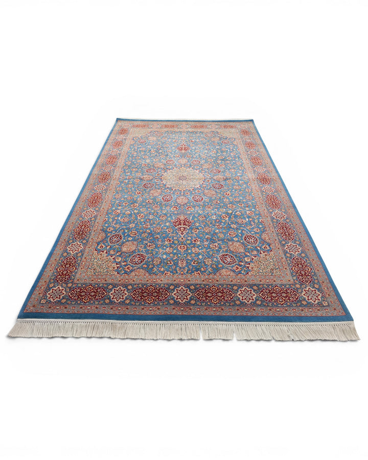 Black &amp; White Pakistani Double Knot, Hand-Knotted Wool Rug