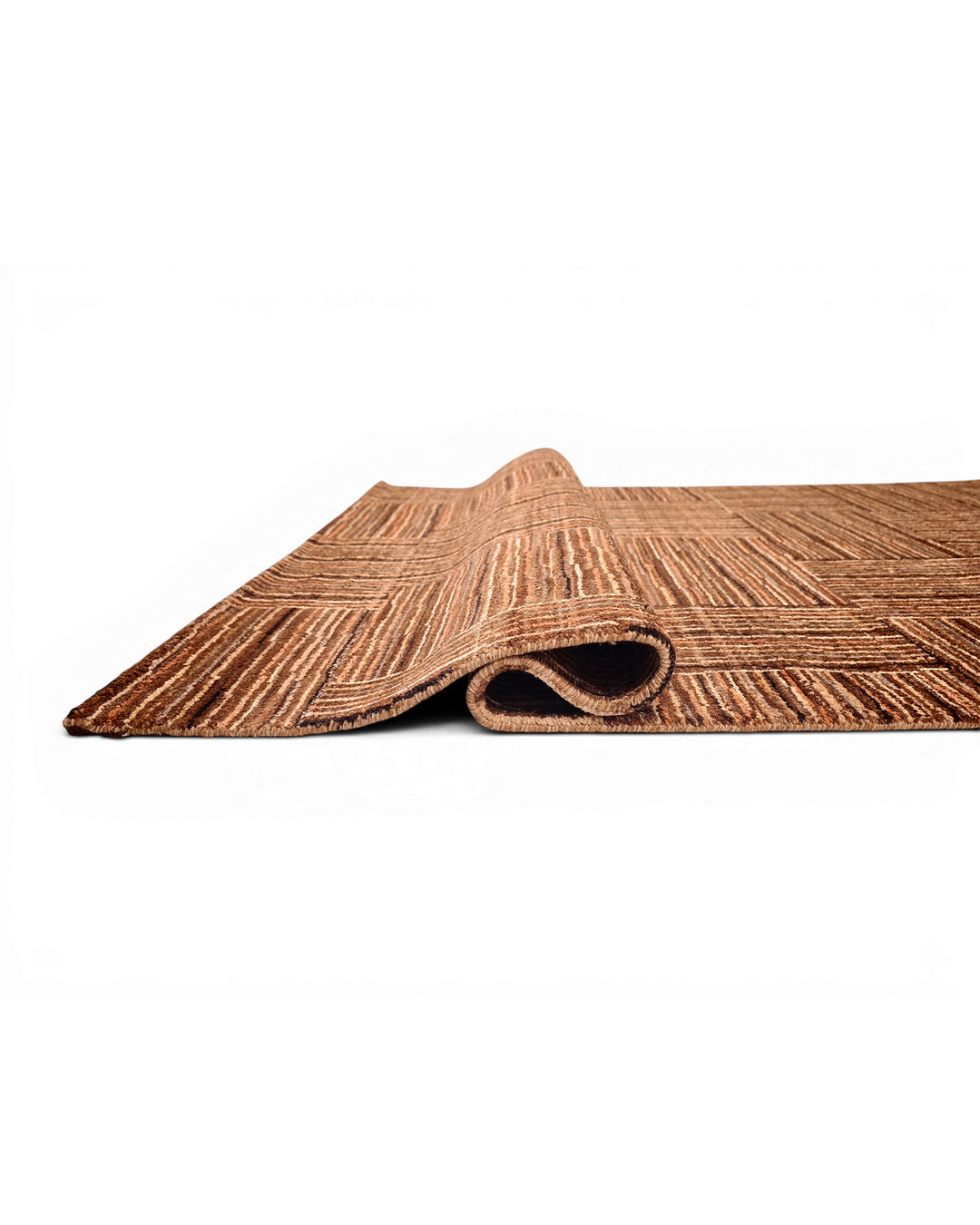 Cinnamon Patchwork Gabbeh, Hand-Knotted Afghan Wool Rug