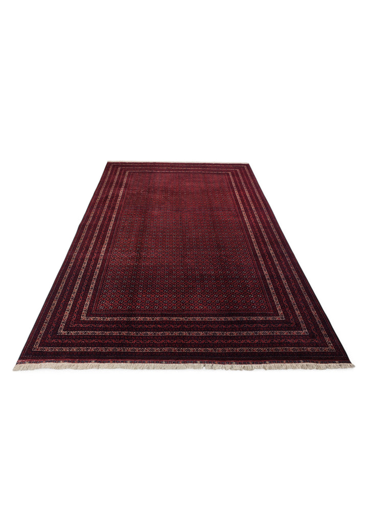 Deep Burgundy Khoja Roshnai, Hand-Knotted Wool Rug