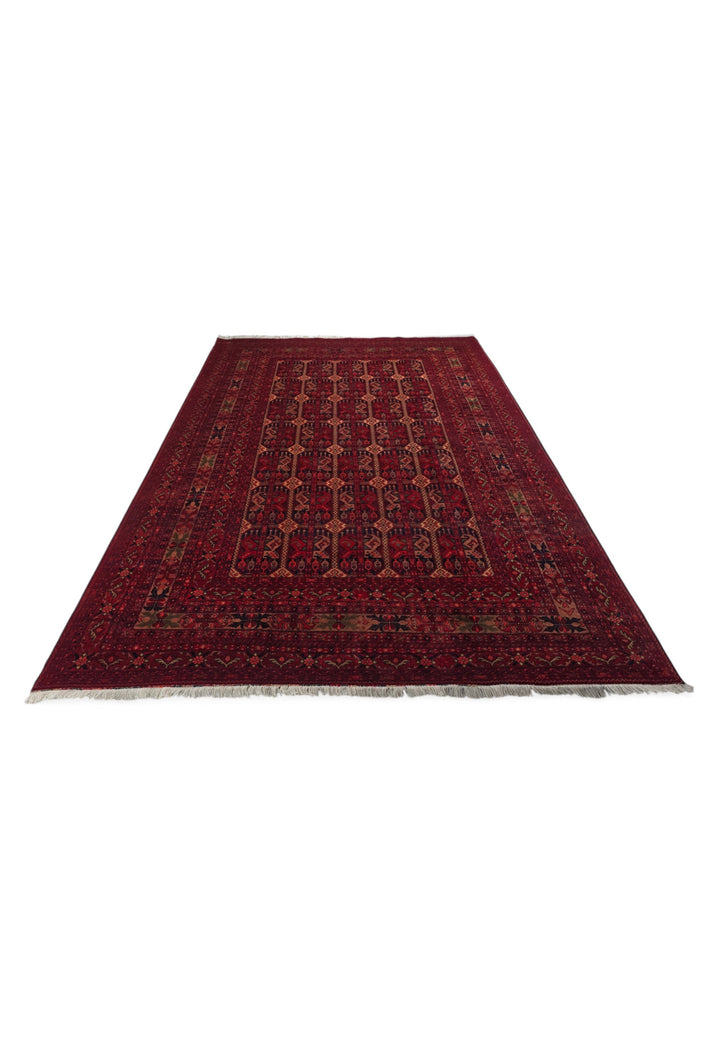 Deep Burgundy Panel Khal Mohammadi Rug, Hand-Knotted Wool