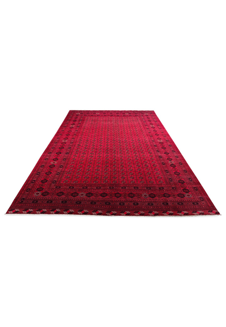 Crimson Turkmen Gül Khal Mohammadi Rug, Hand-Knotted Wool