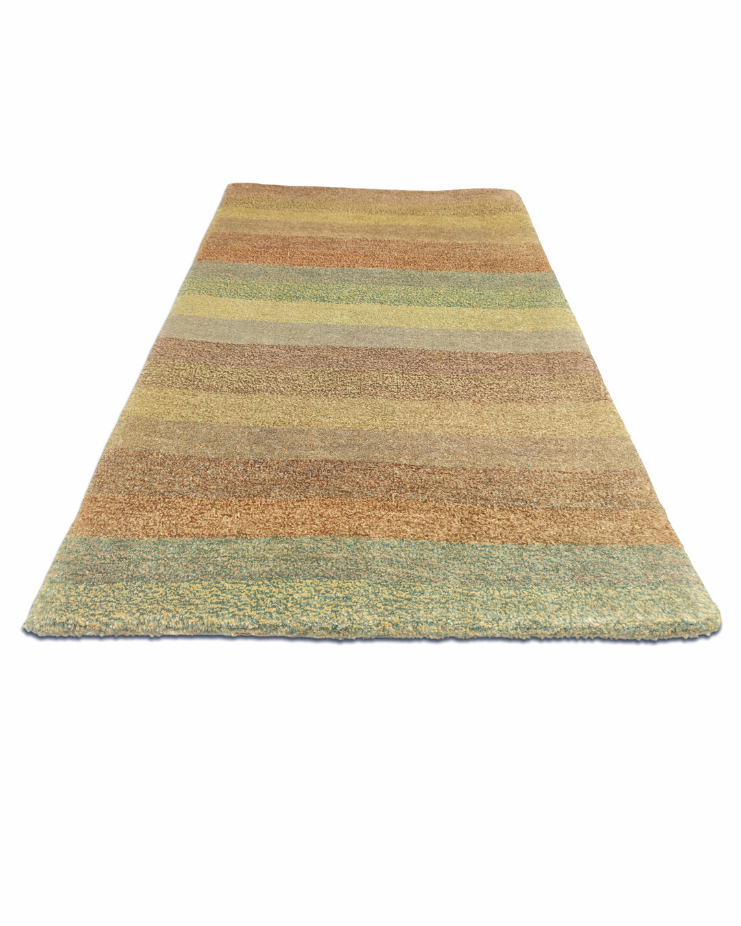 Pastel Multicolour Stripe Gabbeh, Hand-Knotted Afghan Wool Rug