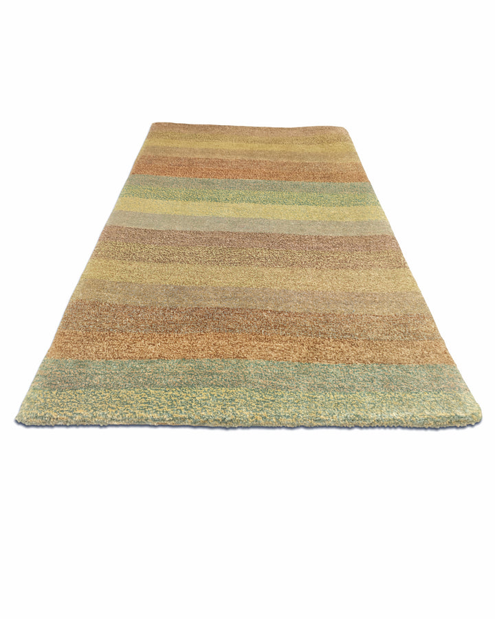 Pastel Multicolour Stripe Gabbeh, Hand-Knotted Afghan Wool Rug
