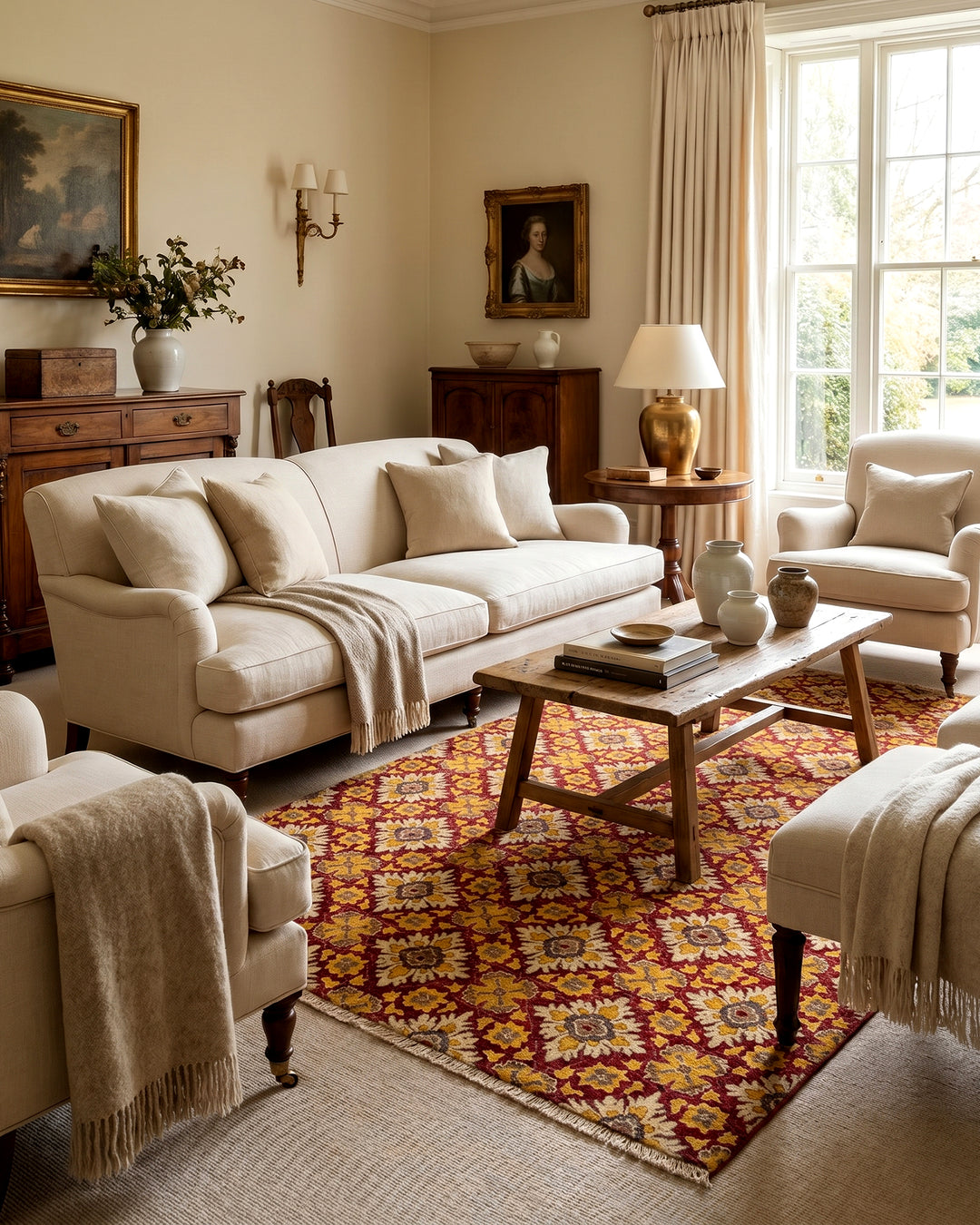 Garnet Bloom Gabbeh, Hand-Knotted Afghan Wool Rug