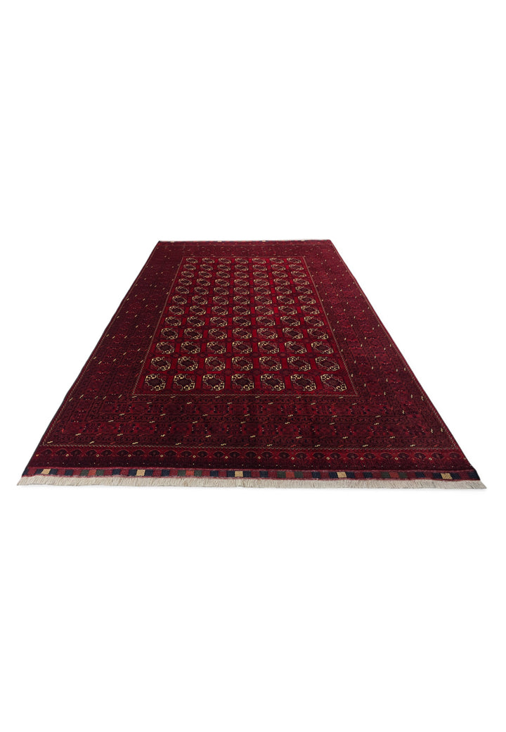 Oxblood Turkmen Gül Bashiri, Hand-Knotted Wool Rug