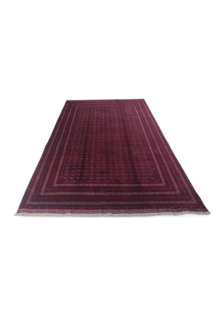Deep Wine Khoja Roshnai, Hand-Knotted Wool Rug