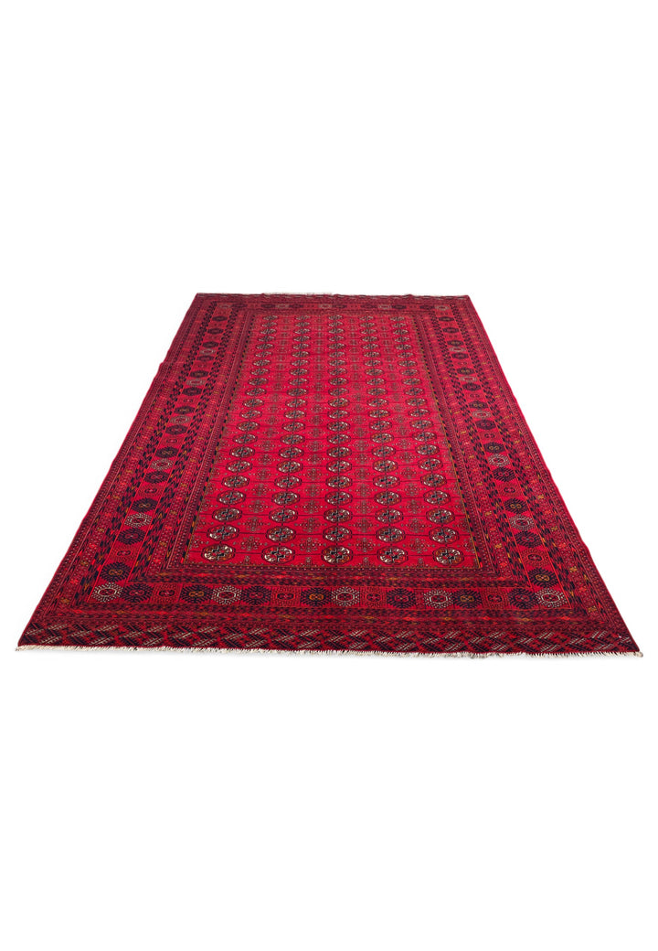 Ruby Red Turkmen Gül Khal Mohammadi Rug, Hand-Knotted Wool