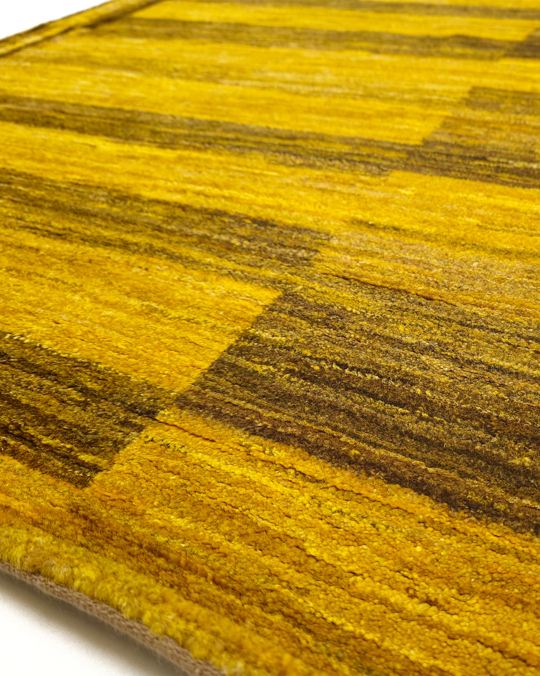 Mustard Gabbeh, Hand-Knotted Afghan Wool Rug