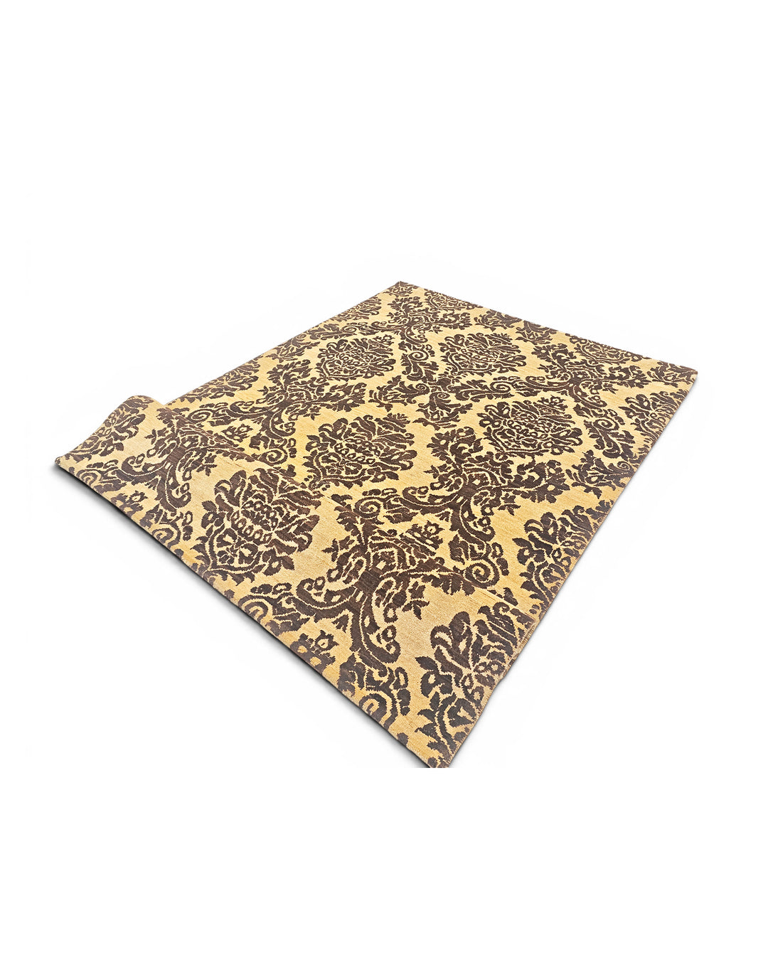 Gold Gabbeh, Hand-Knotted Afghan Wool Rug