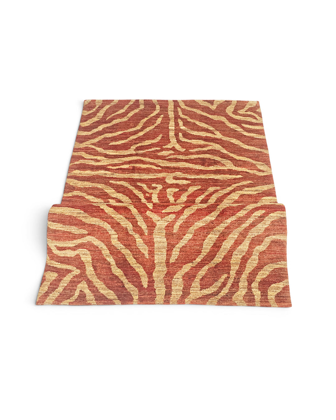 Terracotta Gabbeh, Hand-Knotted Afghan Wool Rug
