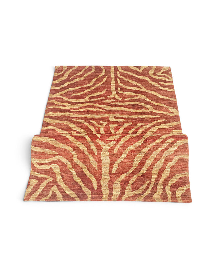 Terracotta Gabbeh, Hand-Knotted Afghan Wool Rug