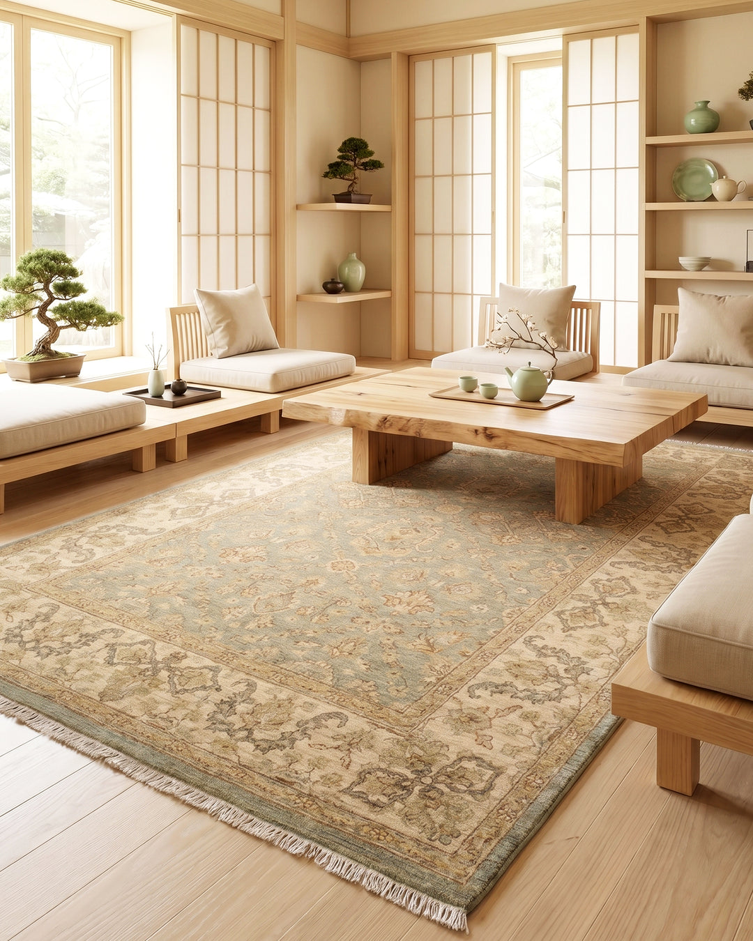 Sage Garden Gabbeh, Hand-Knotted Afghan Wool Rug
