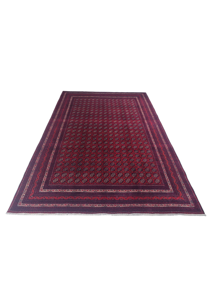 Wine Red Turkmen Gül Khal Mohammadi Rug, Hand-Knotted Wool