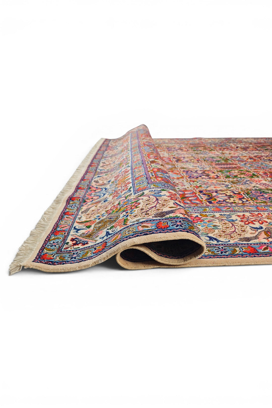 Four Seasons Garden Panel Persian Sabzevar, Hand-Knotted Wool Rug