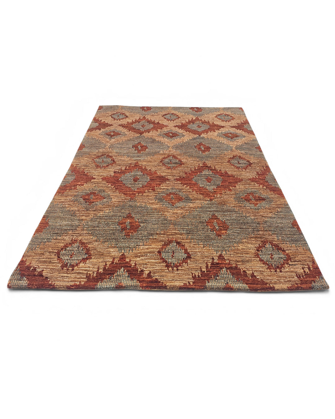Sienna Ikat Gabbeh, Hand-Knotted Afghan Wool Rug