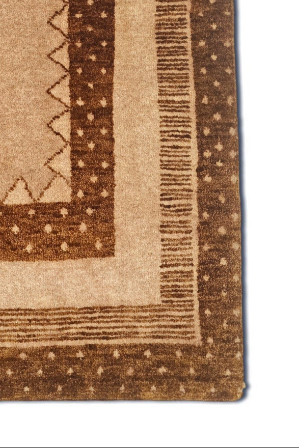 Camel &amp; Brown Gabbeh, Hand-Knotted Afghan Wool Rug