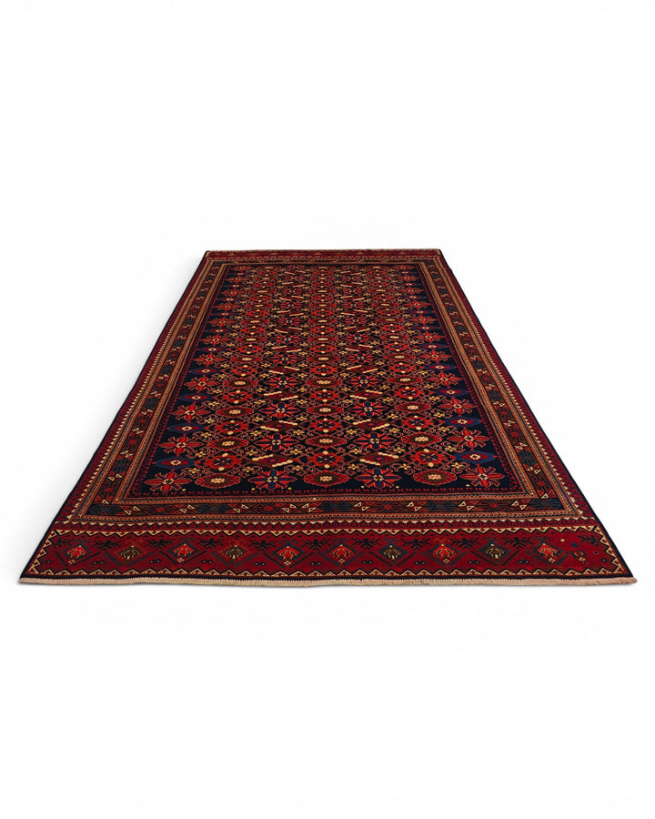 Navy Tribal Pakistani Bokhara, Hand-Knotted Wool Rug