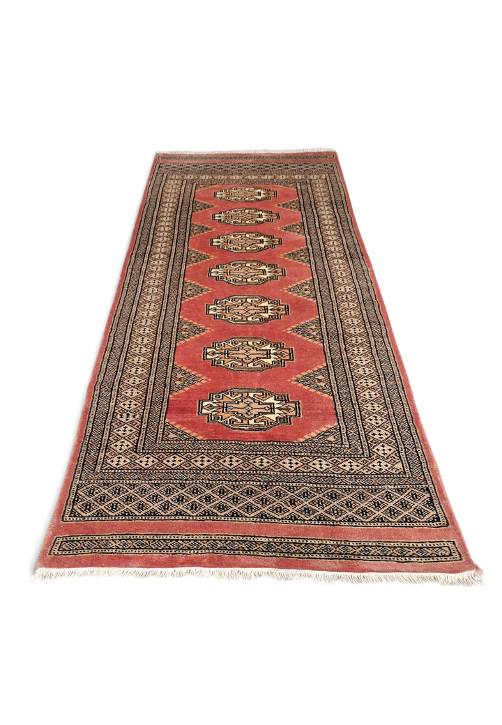Terracotta and Beige Yamoud Rug, Hand-Knotted Wool