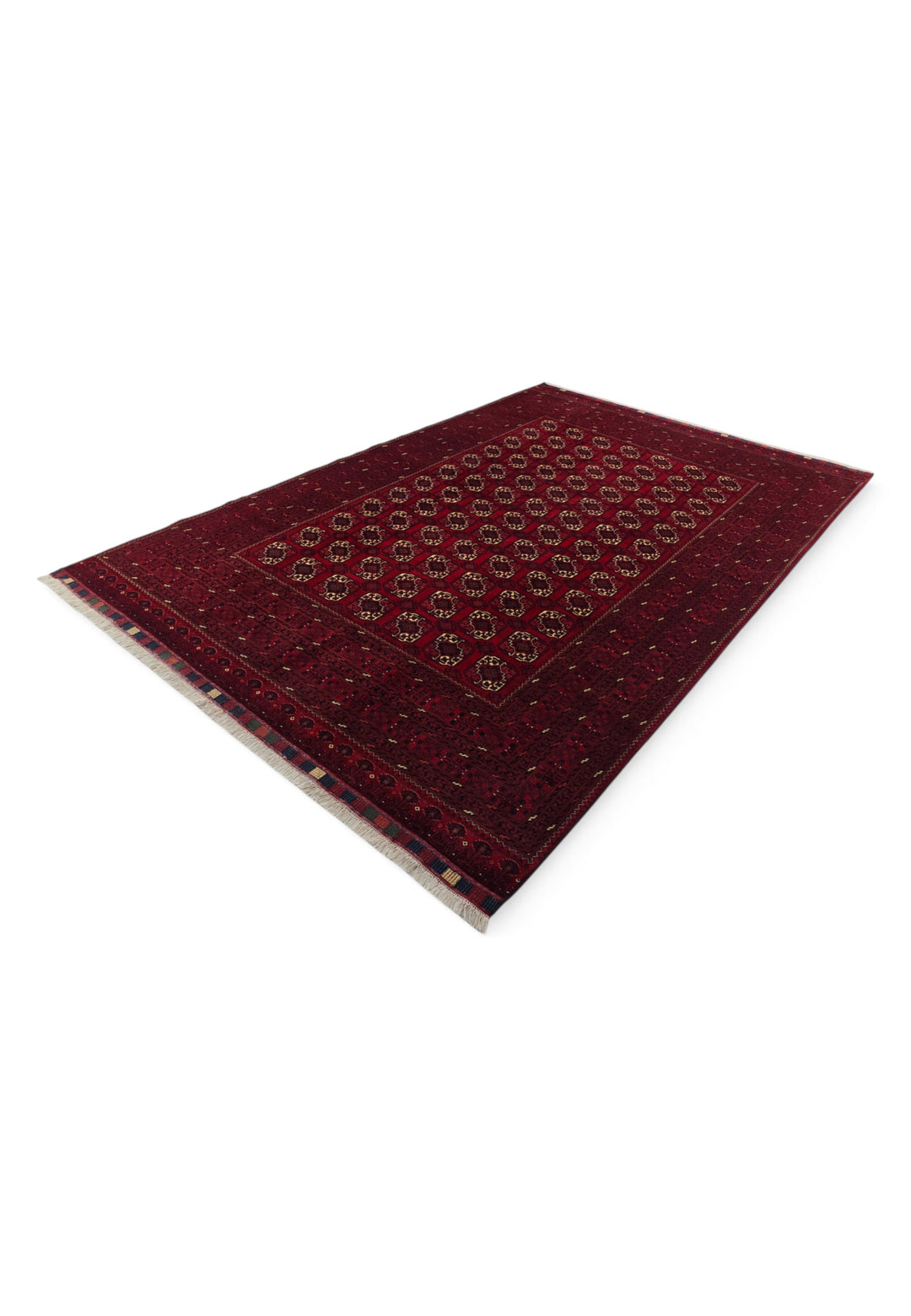 Oxblood Turkmen Gül Bashiri, Hand-Knotted Wool Rug