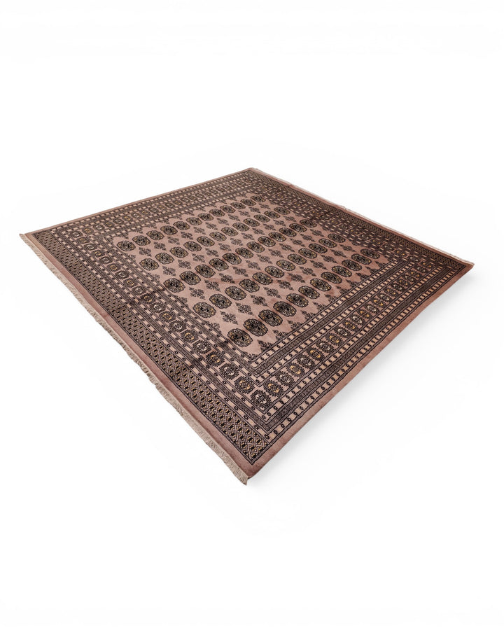 Brown Gul Pakistani Bokhara, Hand-Knotted Wool Rug