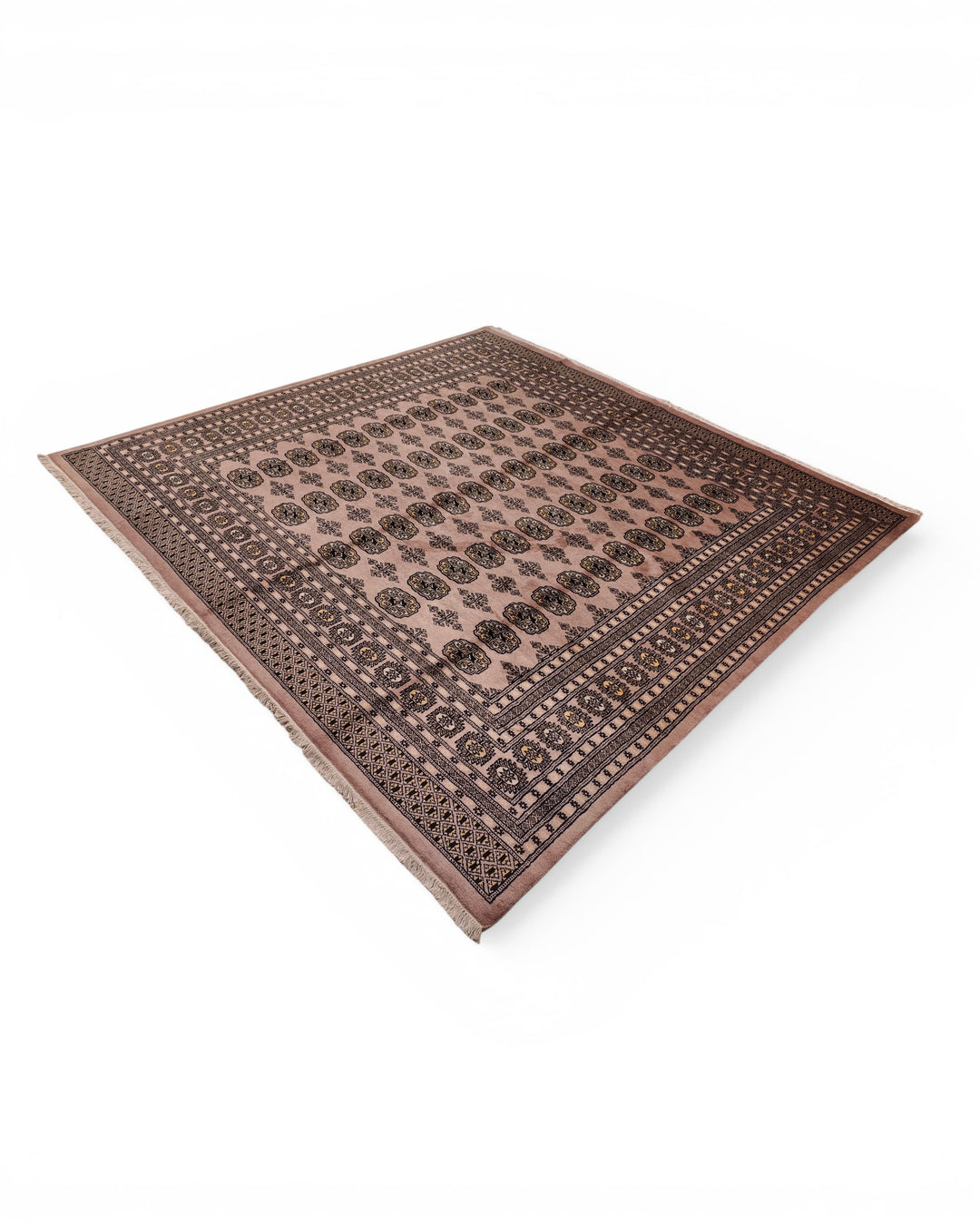 Taupe Pakistani Jaldar, Hand-Knotted Wool Rug