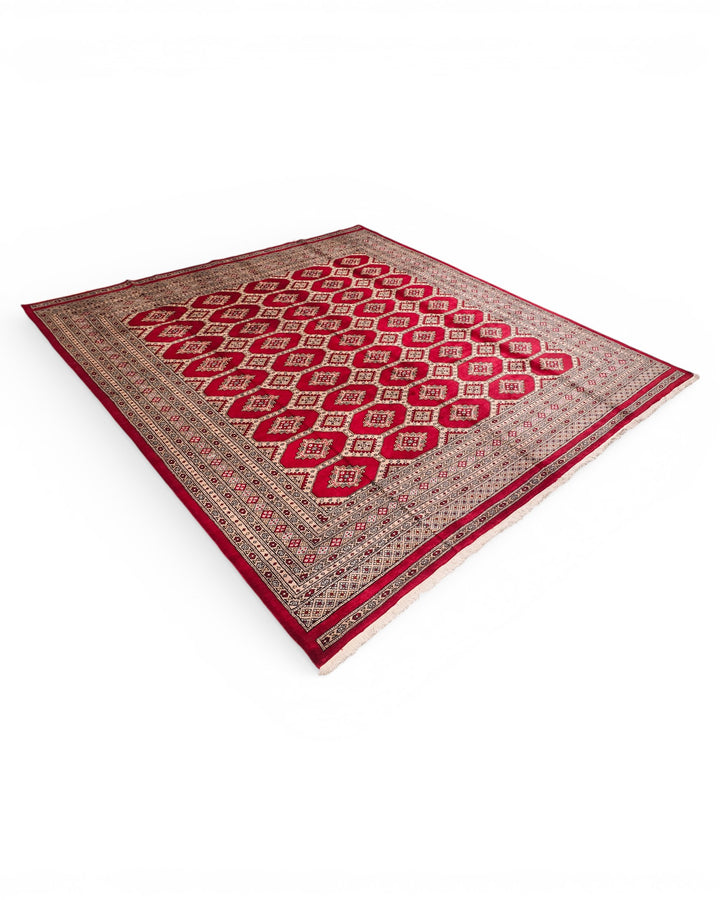 Ruby Gul Pakistani Jaldar, Hand-Knotted Wool Rug