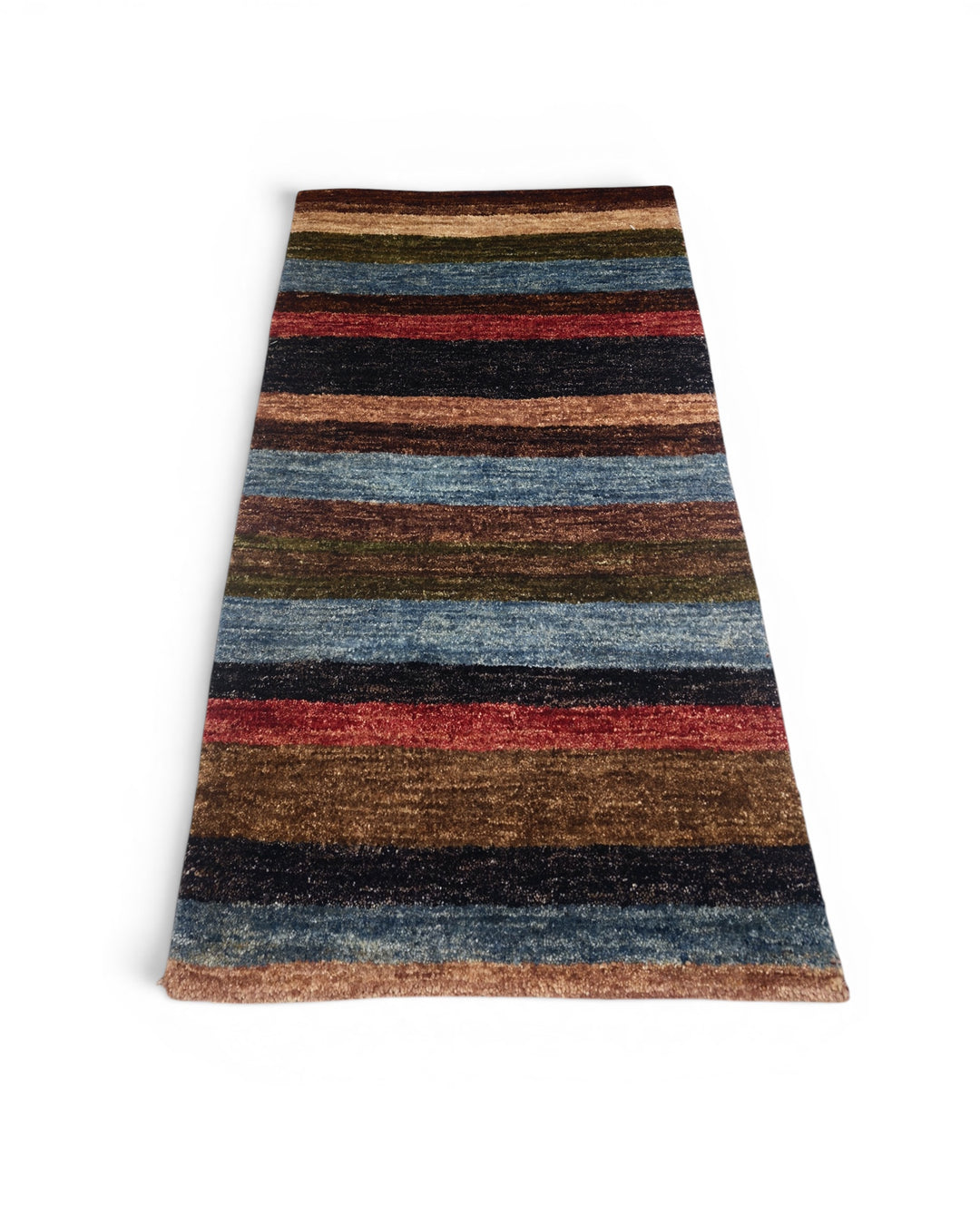 Multicolour Stripe Gabbeh, Hand-Knotted Afghan Wool Rug