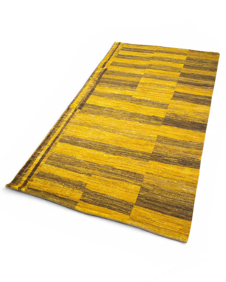 Mustard Gabbeh, Hand-Knotted Afghan Wool Rug