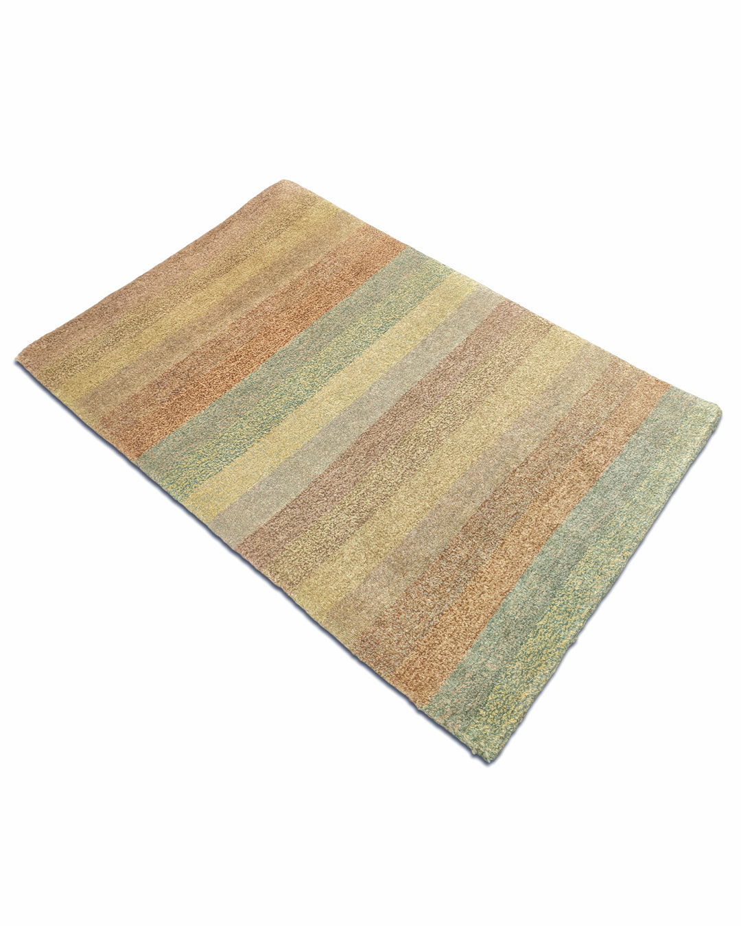 Pastel Multicolour Stripe Gabbeh, Hand-Knotted Afghan Wool Rug
