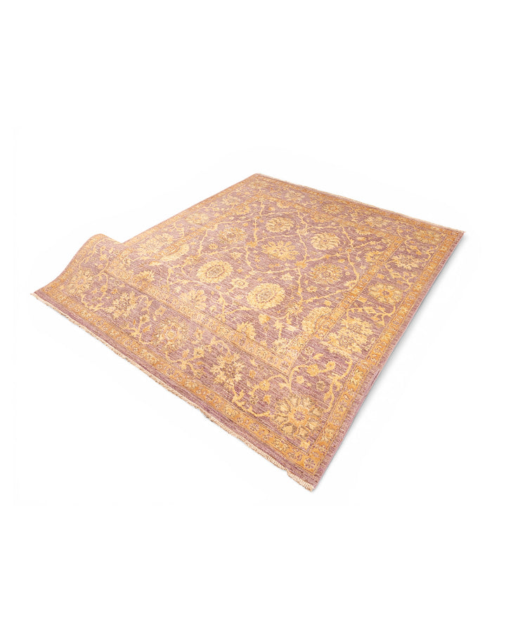 Mauve Gabbeh, Hand-Knotted Afghan Wool &amp; Silk Rug