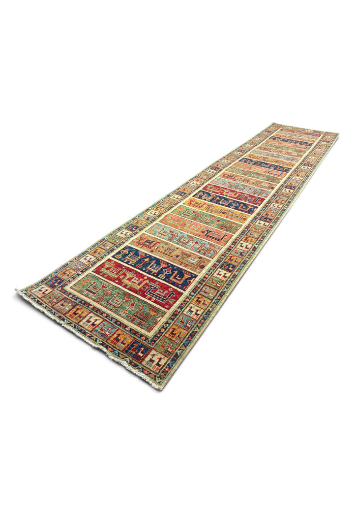Multicolour Animal Band Ghazni, Hand-Knotted Wool Rug