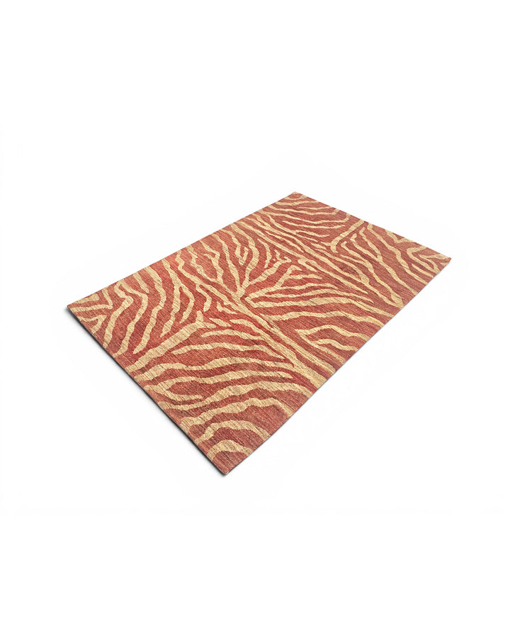 Terracotta Gabbeh, Hand-Knotted Afghan Wool Rug