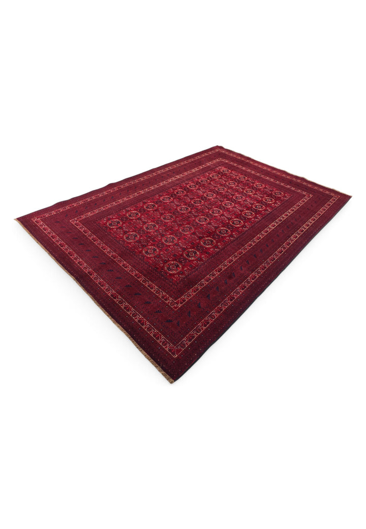 Wine Red Turkmen Gül Khal Mohammadi Rug, Hand-Knotted Wool