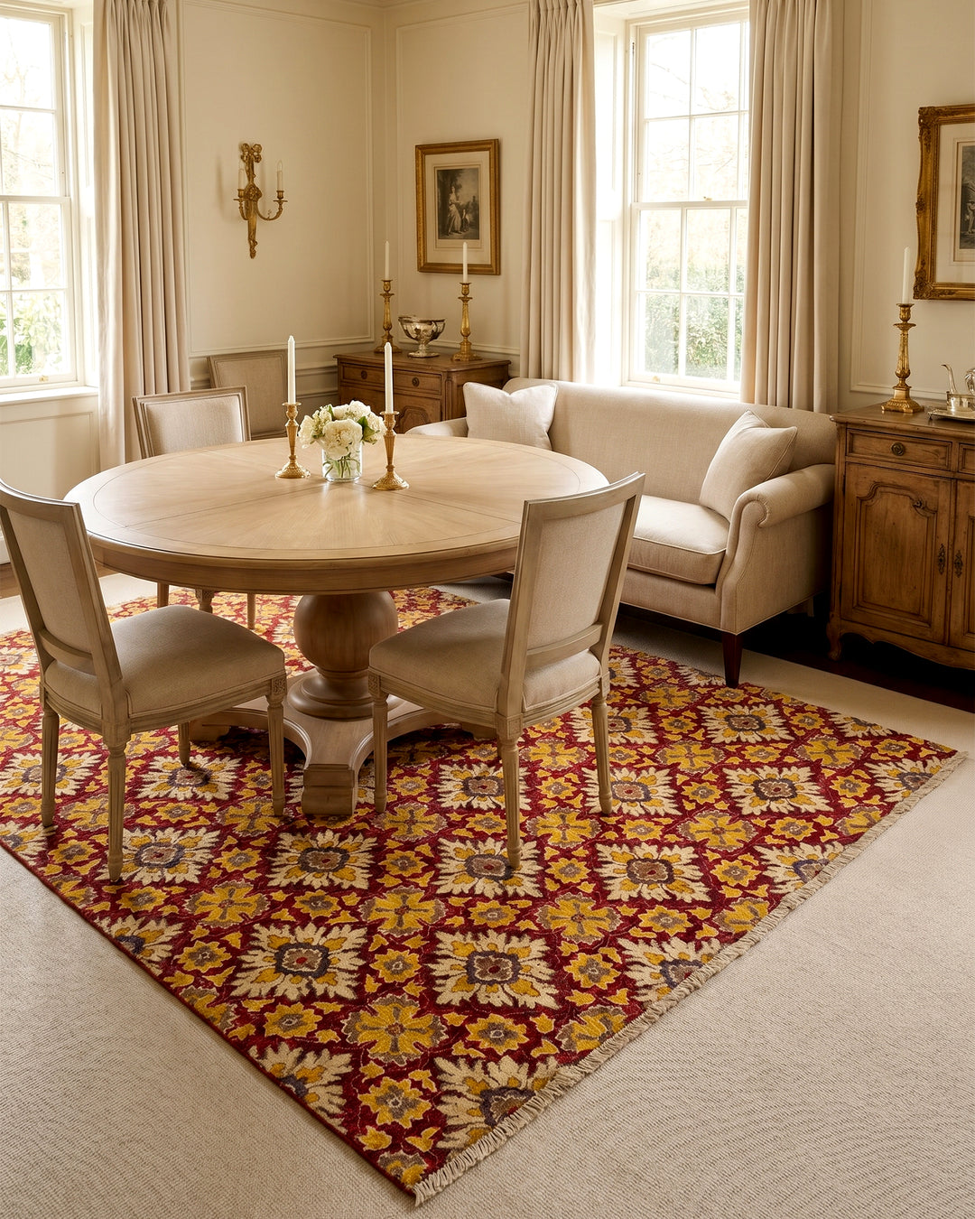 Garnet Bloom Gabbeh, Hand-Knotted Afghan Wool Rug