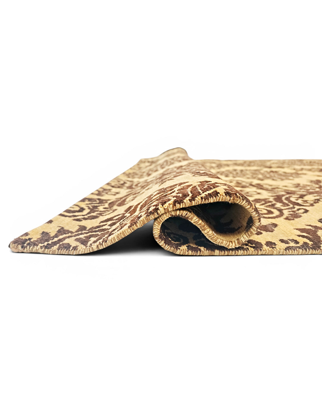 Gold Gabbeh, Hand-Knotted Afghan Wool Rug
