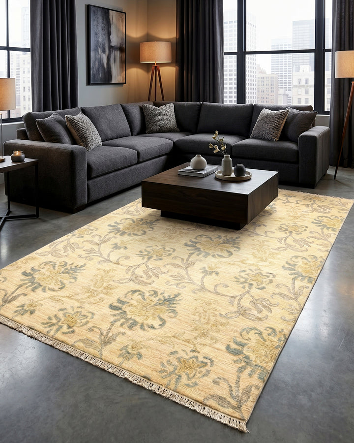 Willow Vine Gabbeh, Hand-Knotted Afghan Wool Rug