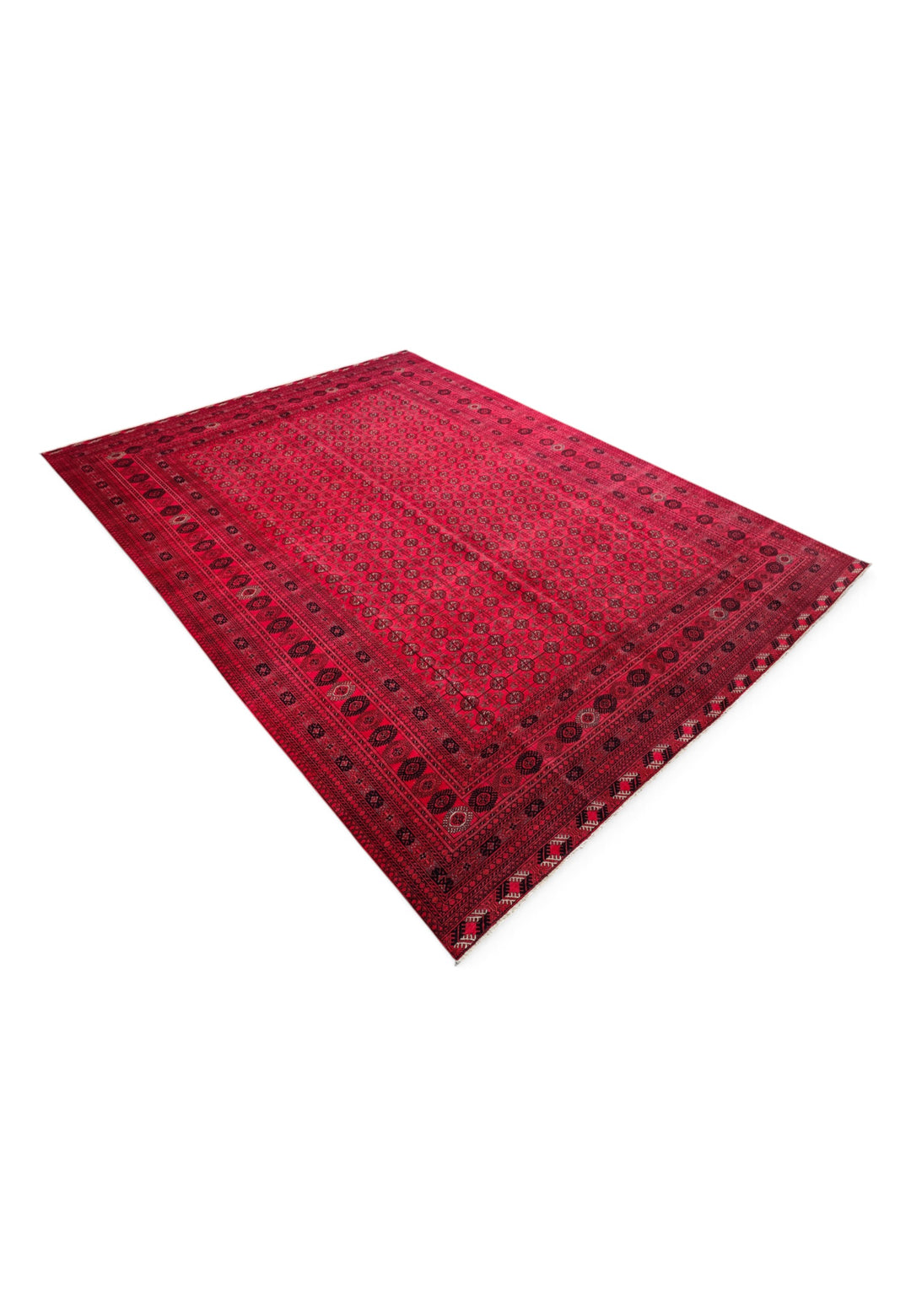 Crimson Turkmen Gül Khal Mohammadi Rug, Hand-Knotted Wool